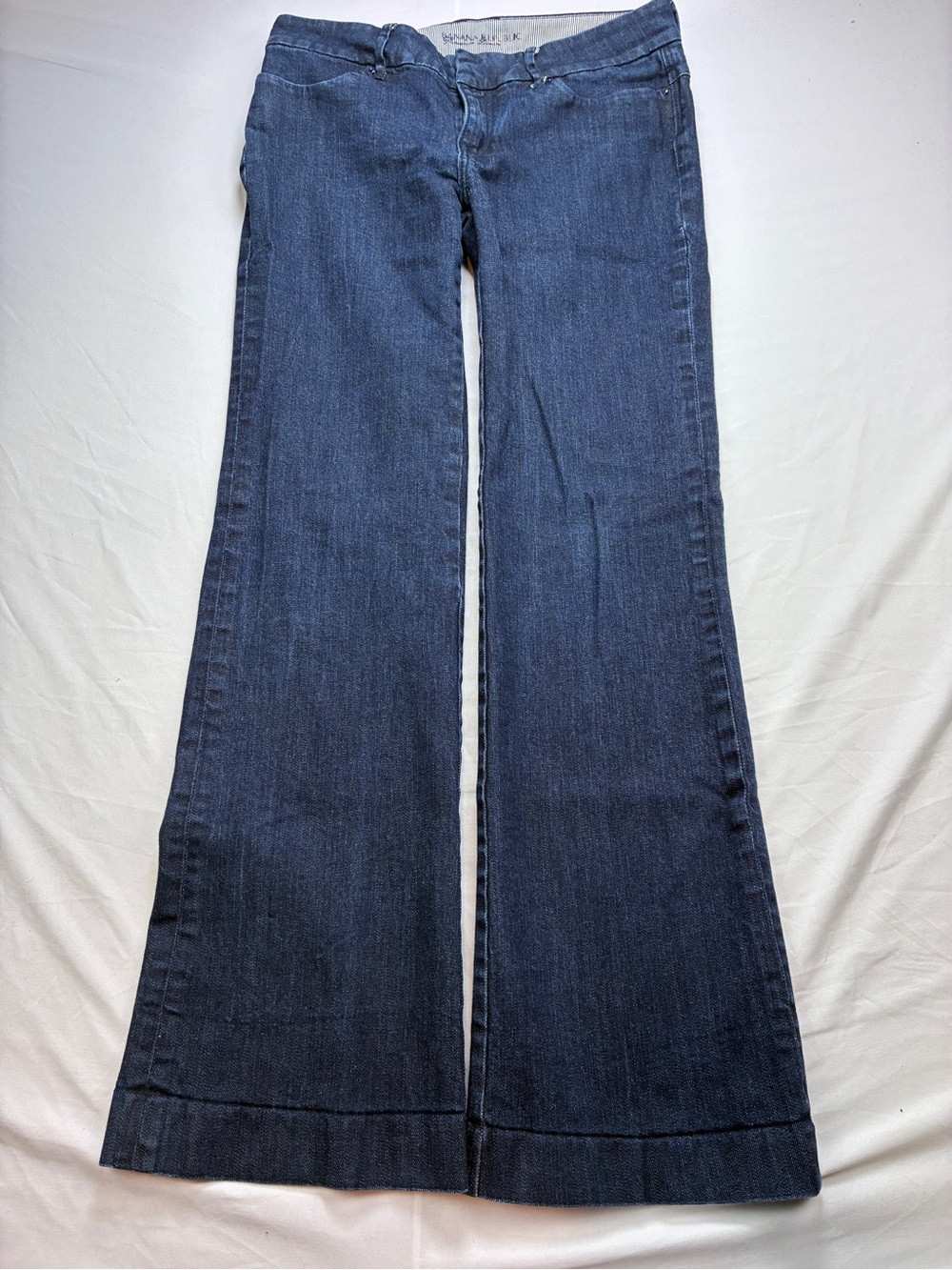 Banana Republic Premium Denim Classic Trouser Leg Dark Blue Wide Leg Jeans Sz6